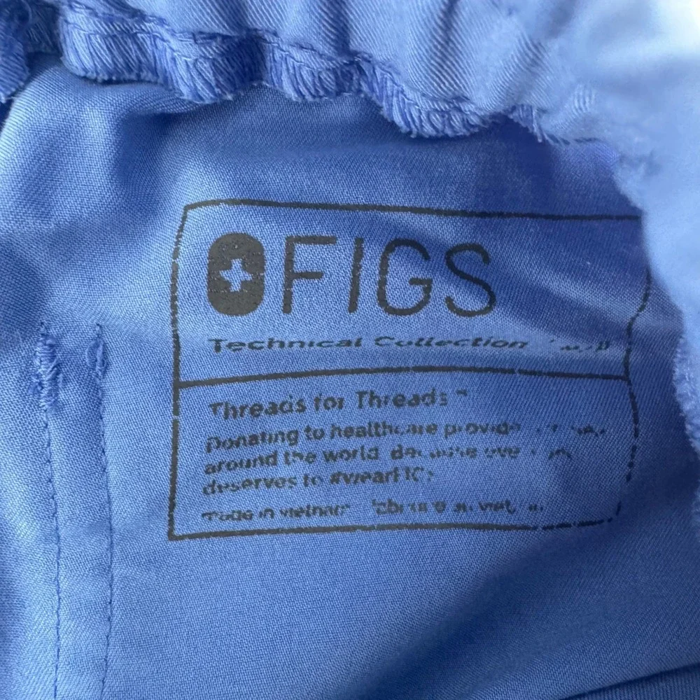 FIGS Technical Collection Royal Blue Cargo Scrub Pants Mens Small S Drawstring